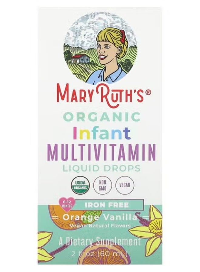 Organic Kids, Vitamin C Liquid Drops, 6-12 Months, Orange Vanilla, 2 fl oz (60 ml)